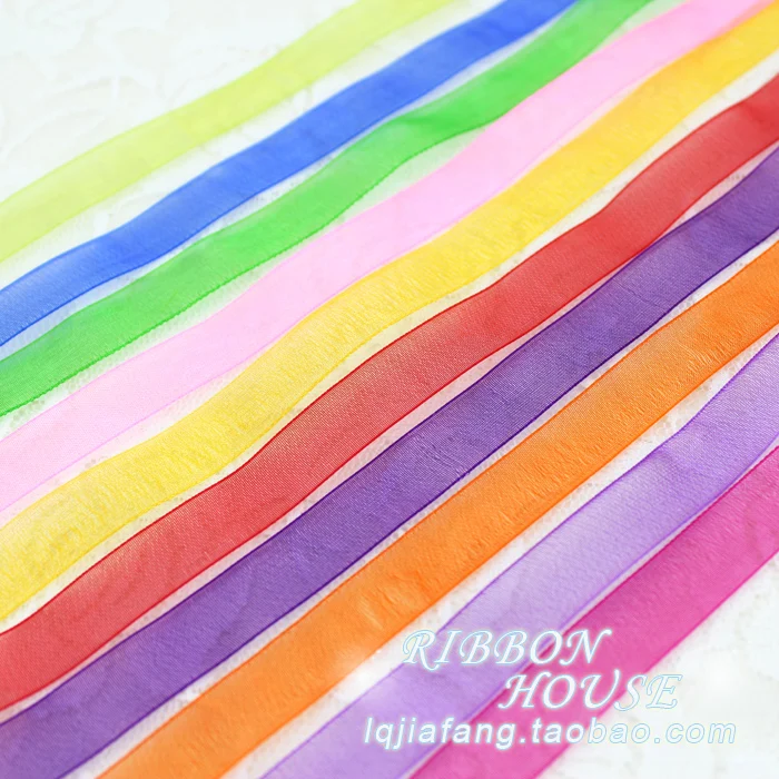 45meters/lot (50 yards/roll)1/2''(12mm) Organza ribbons white gift wrapping decoration Christmas ribbons Sewing Fabric Hand DIY