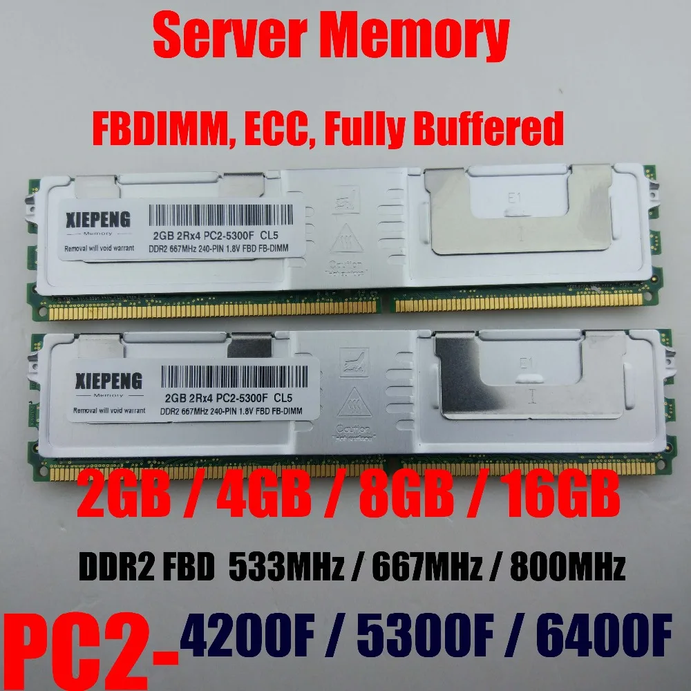 

Server memory 4GB 2Rx4 PC2-5300F FB-DIMM 8GB DDR2 800MHz PC2-6400F ECC FBD 16GB 667MHz Fully Buffered DIMM 240pin 5300 RAM
