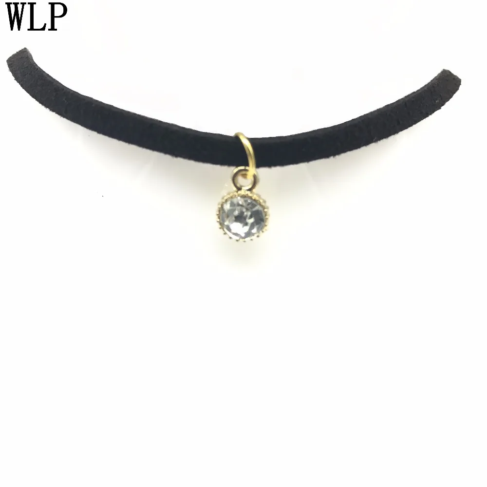 WLP Горячее предложение Новая мода ожерелье колье Bijoux черный, бархатный, кожаный ананас из кристаллов яблоко кулон Макси массивные Чокеры ожерелье