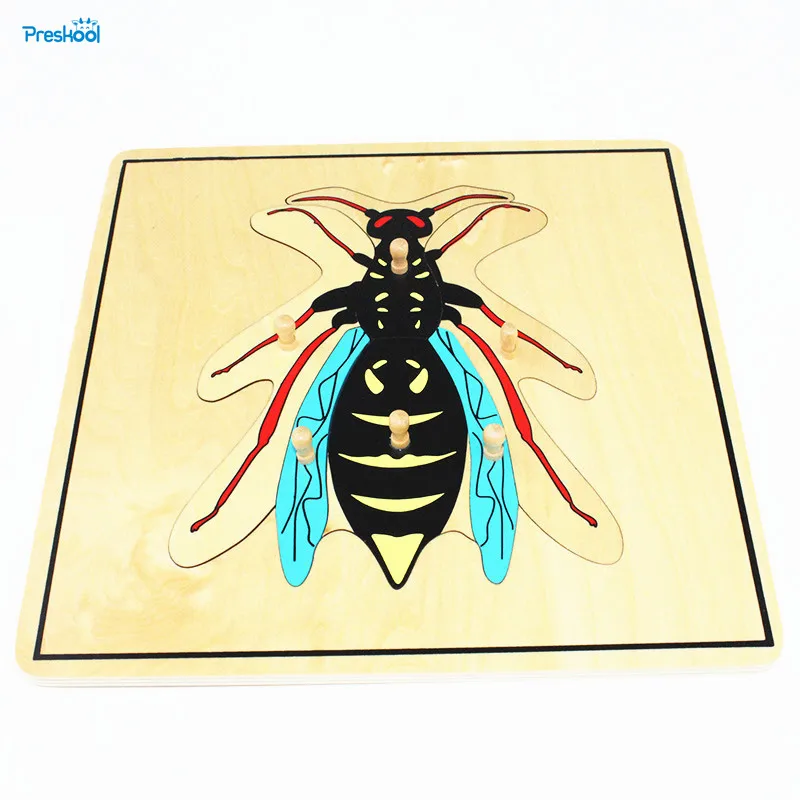 

Baby Toy Kids Montessori Wasp Puzzle Animal for Children Wood for Early Childhood Education Preschool Training Learning