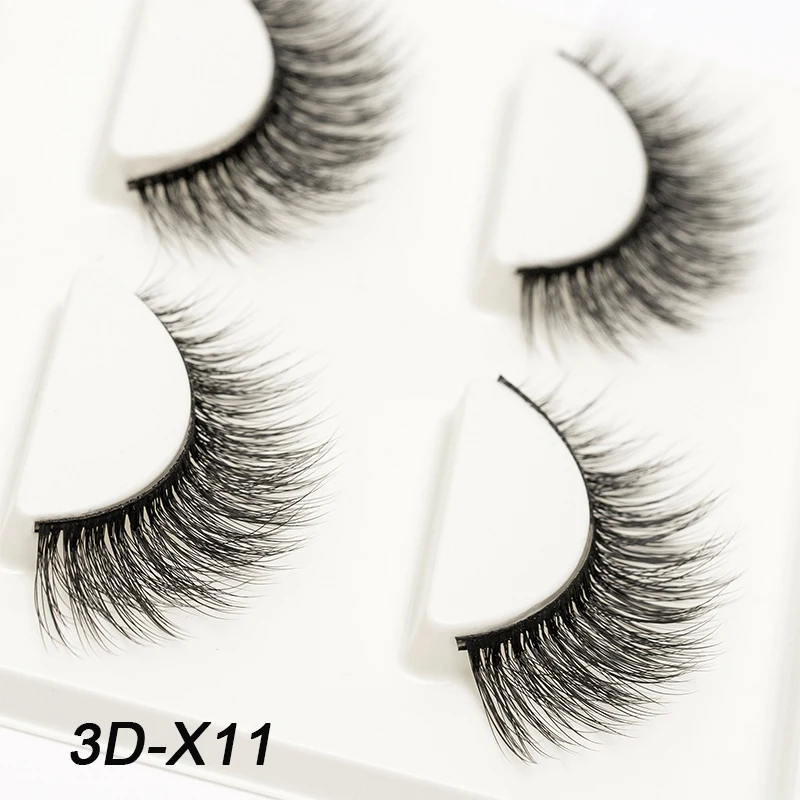 

SEXYSHEEP 3D Mink Eyelashes Hand Made Makeup Thick False Eyelash Soft Natural Long Eyelash Extension 3 Pairs Women Eyelashes