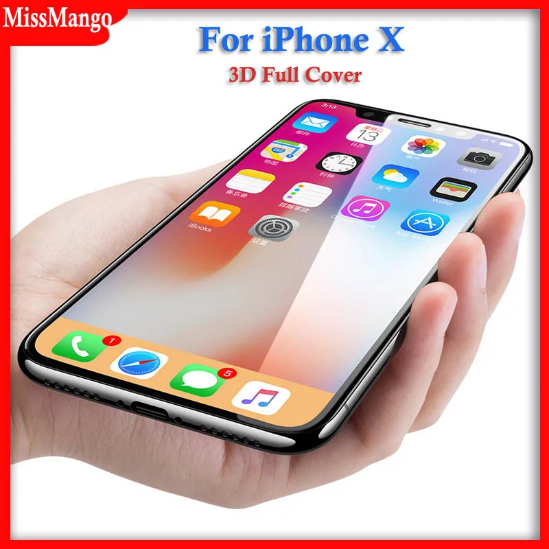 Для iPhone X 3D полностью изогнутое мягкое закаленное стекло для Apple iPhoneX Phone 9 H чехол с