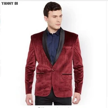 Индивидуальный заказ стиль tong chongfeng/мужской костюм куртки модная дизайнерская Свадебная вечеринка, одежда темно-бордовый Бархатный смокинг бейзер кофта жакет