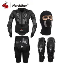 HEROBIKER Motorcycle Body Protection Motocross Racing Full Body Armor+ Gears Short Pants+Motocycle Knee Pad Motorcycle Armor
