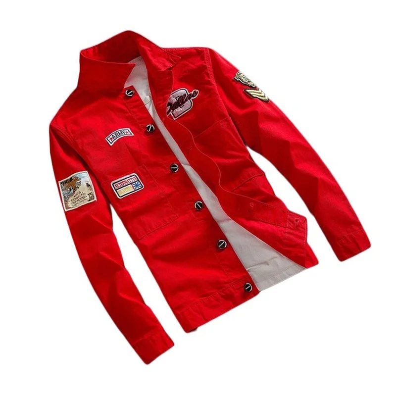 

2019 hole cowboy men long sleeves Slim Korean version Black White handsome tide male Casual youth handsome Lapel Denim jacket