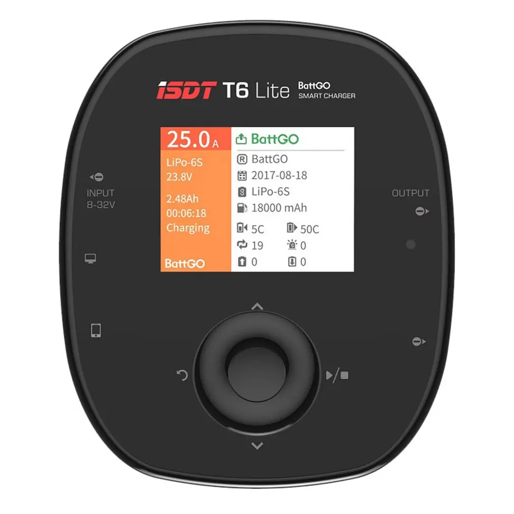 

ISDT T6 Lite 600W 25A Intelligent Smart Battery Balance Charger Discharger for 2S-6S Lipo Battery for RC Drone Model Toy Charger