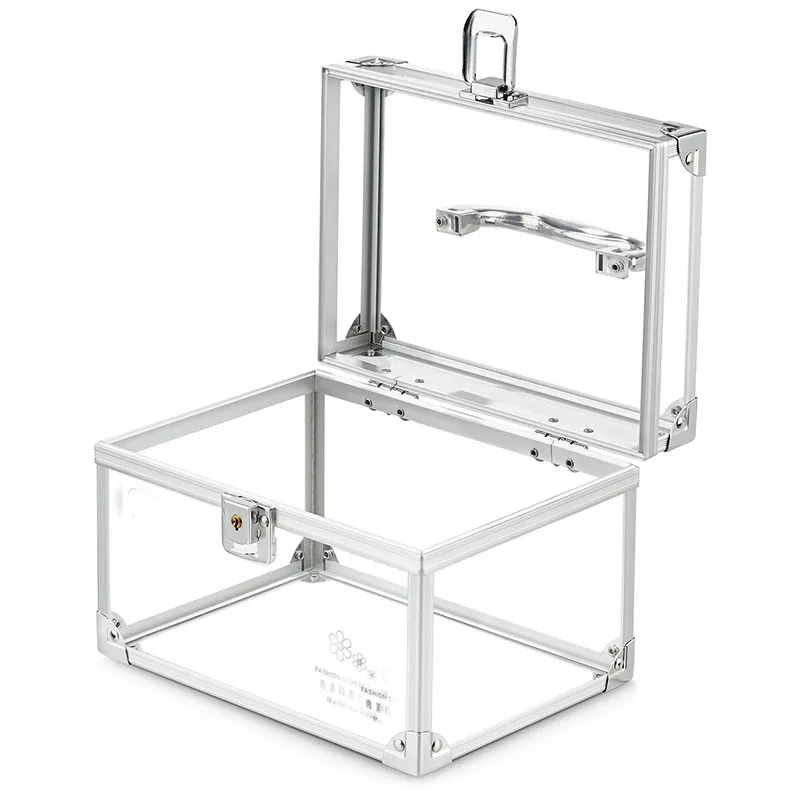 

Clear Portable Acrylic & Aluminium Makeup Cosmetic Cases for Make-ups,Cosmetic,Jewelry CC03