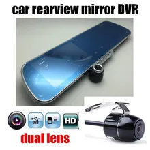 New 5 inch Rearview Mirror Car Rear view Full HD 1080P car DVR dual lens video