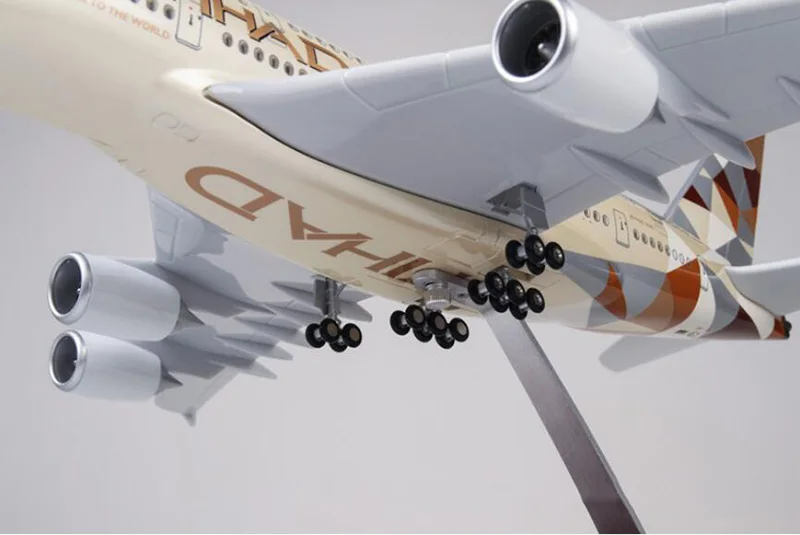 1/160 масштаб 50,5 см самолет Аэробус A380 ETIHAD авиакомпания Модель W светильник и колесо литье под давлением пластиковая Смола самолет для сбора