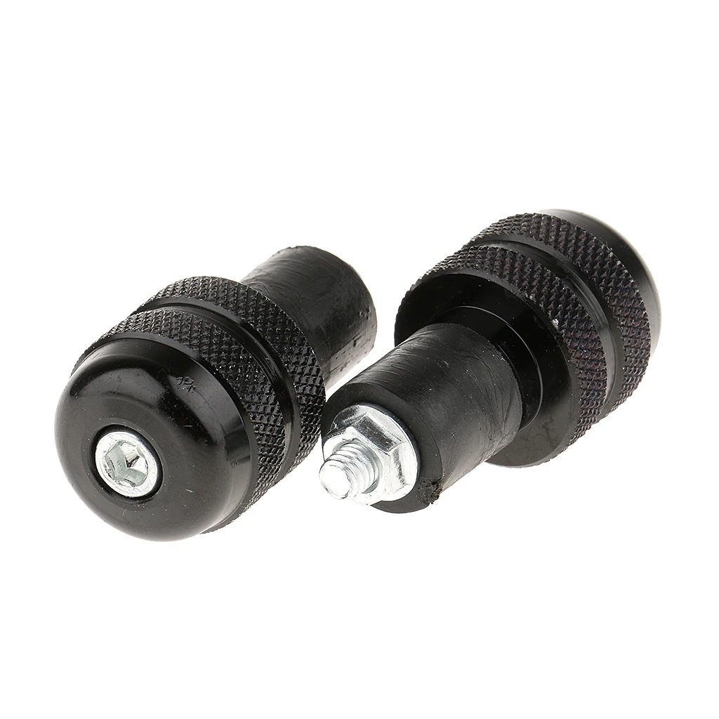 2pc Anti Vibration Motorcycle Handlebar  End Plug Weights Grips Cap Plug Slider Black For Honda Kawasaki Suzuki Yamaha 