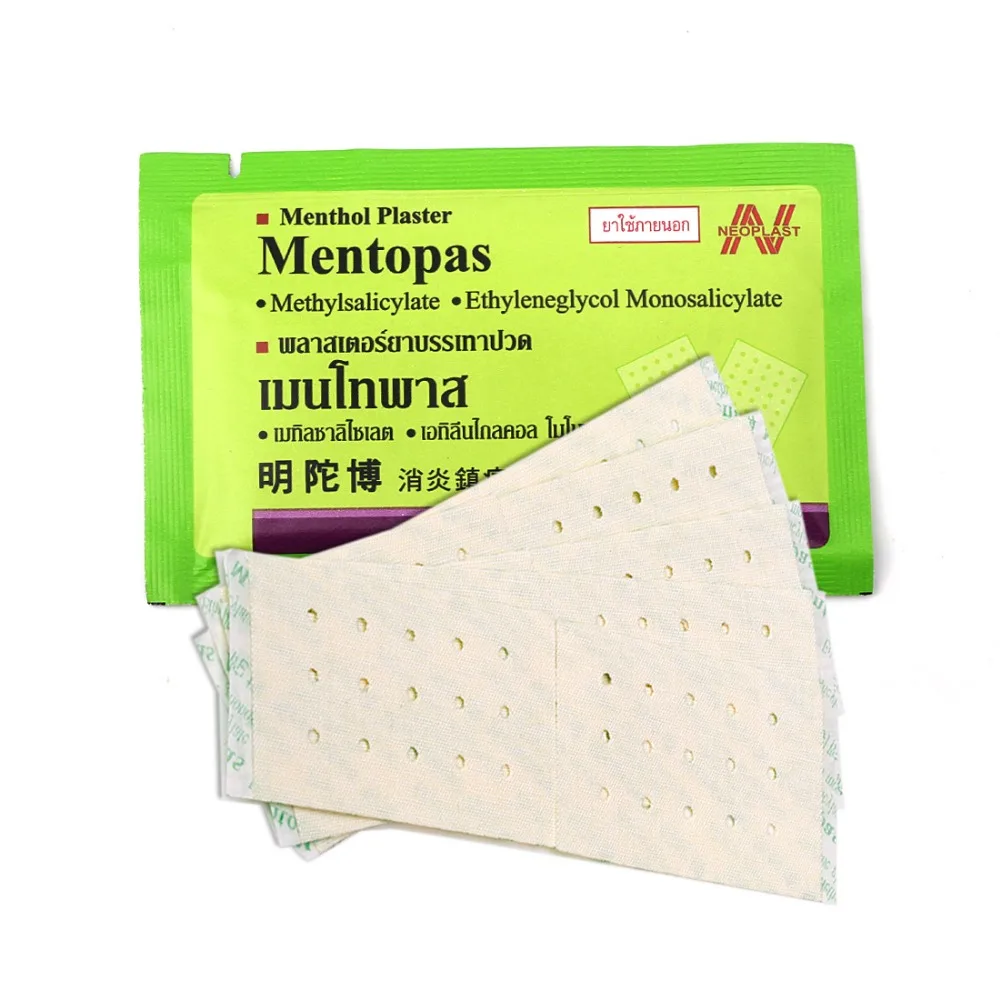 50 шт/5 мешков Таиланд ментопа противовоспалительный обезболивающий пластырь для шеи/боль в мышцах облегчение мышечной усталости артрит