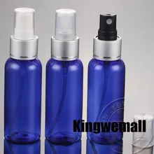 50 мл синие ПЭТ пластиковые бутылки для воды, косметический контейнер распылитель, маленькие пустые бутылки с распылителем