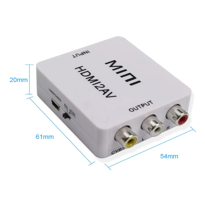 HDMI в AV адаптер HD видео конвертер коробка RCA AV/CVSB L/R 1080P HDMI2AV Поддержка NTSC PAL| |