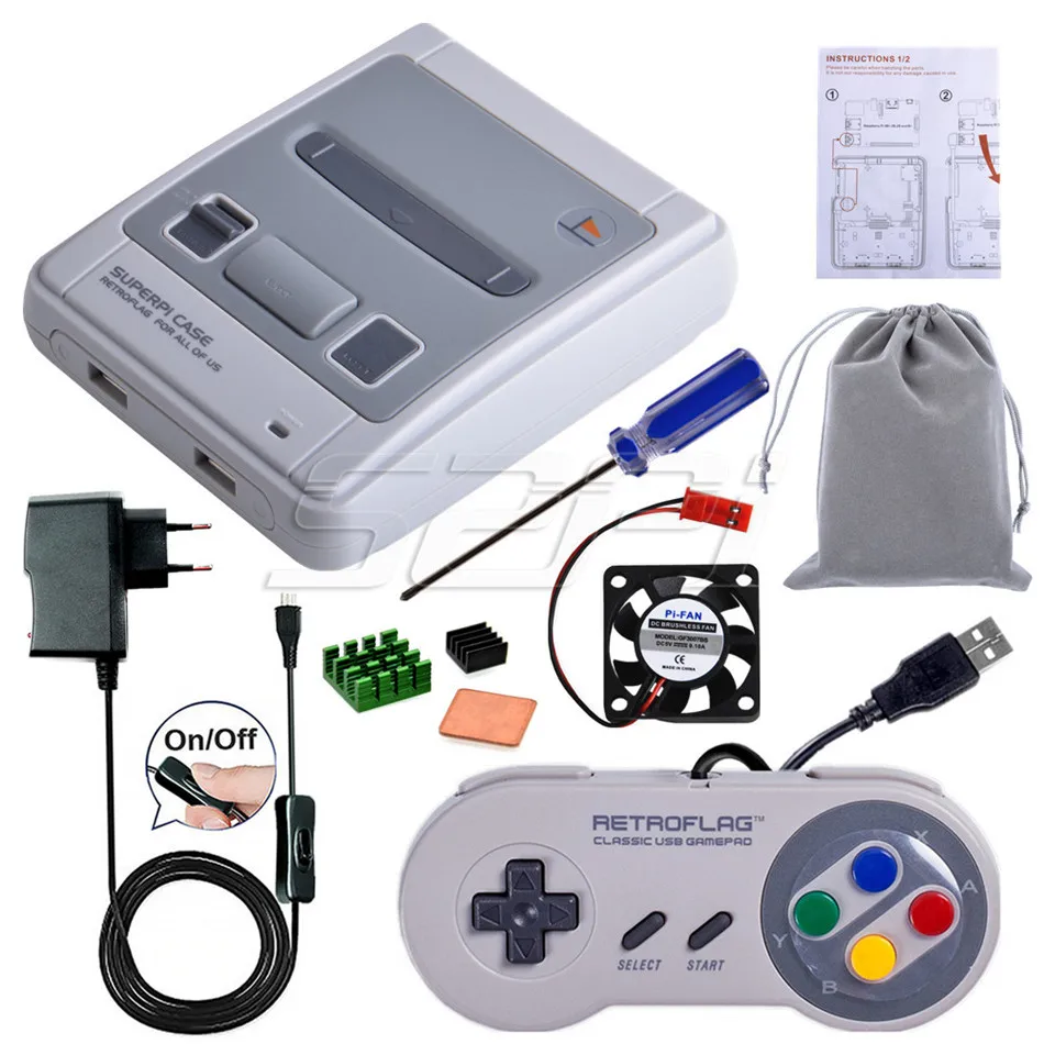 CASE Control Power 52Pi Retroflag чехол SUPERPi-J NESPi чехол комплект с дополнительным игровым контроллером для Raspberry Pi 3 B Plus/3/2B - Цвет: CASE Control Power