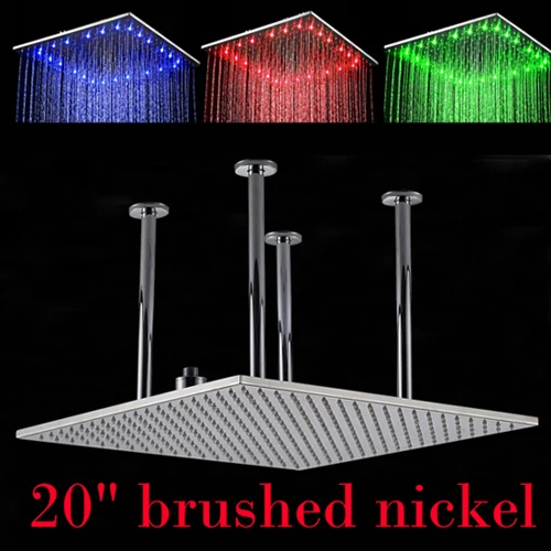 Хромированный и матовый никелевый потолочный 2" Большой душ с дождевой насадкой свет для ванной огромный 20 дюймов душ - Цвет: 20 inch brush Nickel