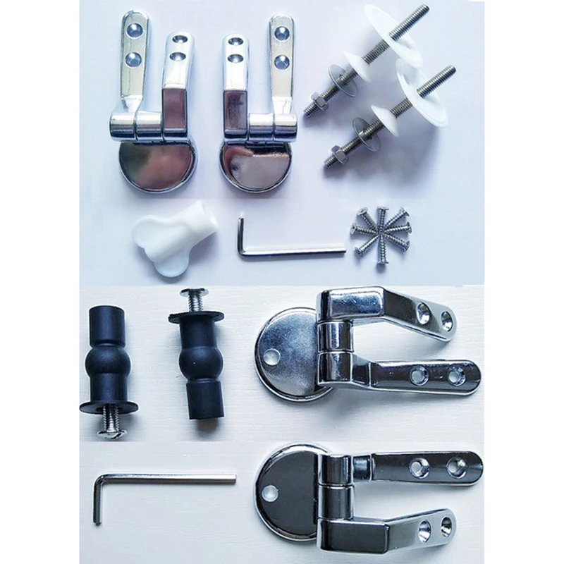 Seat Hinge Replacement Parts Mountings with Screws Bolts and Nuts Toilet Seat Hinge Mountings Resin Wood Seat Hinge Replacement Parts Mountings with Screws Bolts and Nuts Toilet Seat Hinge Mountings Resin Wood