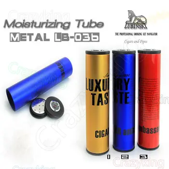 

Luxury Metal Travel Cigar Tube Humidor W/ Humidifier Humidometer COHIBA