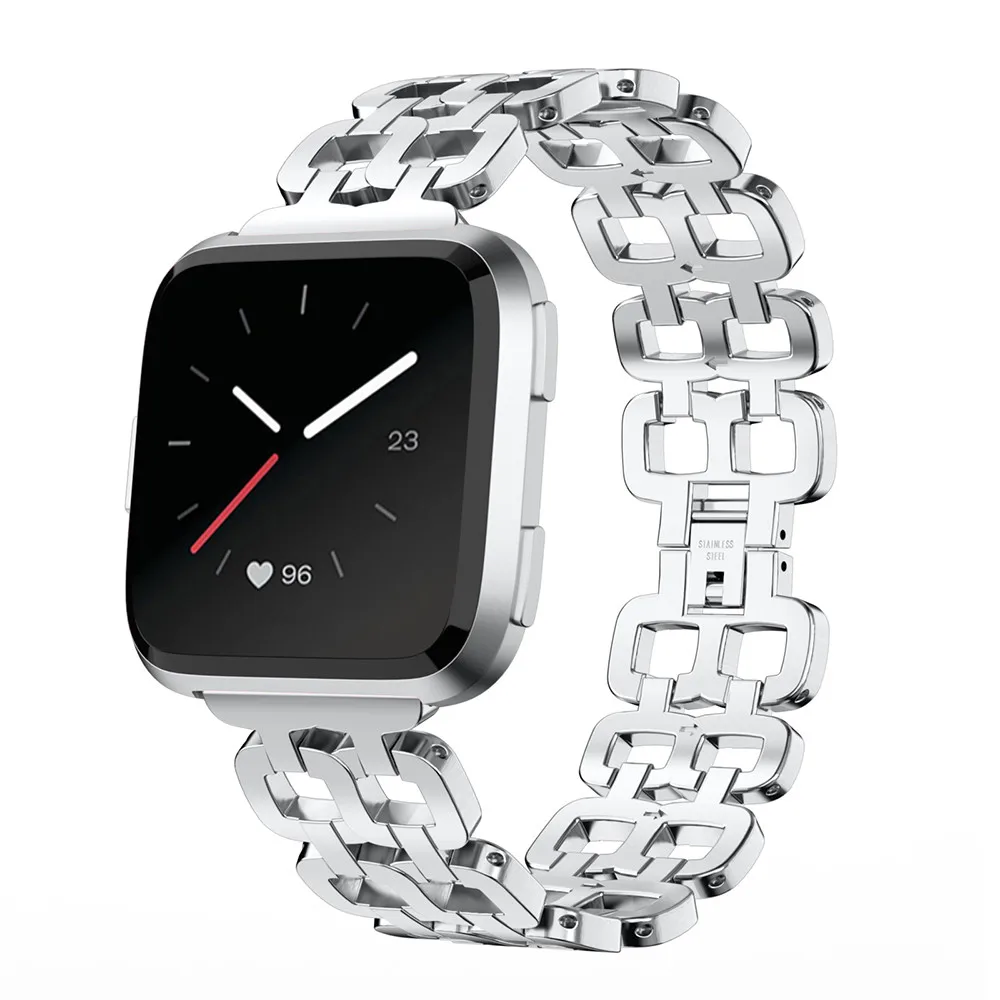 HIPERDEAL роскошный ремешок из нержавеющей стали Браслет замена для Fitbit Versa 15J Прямая