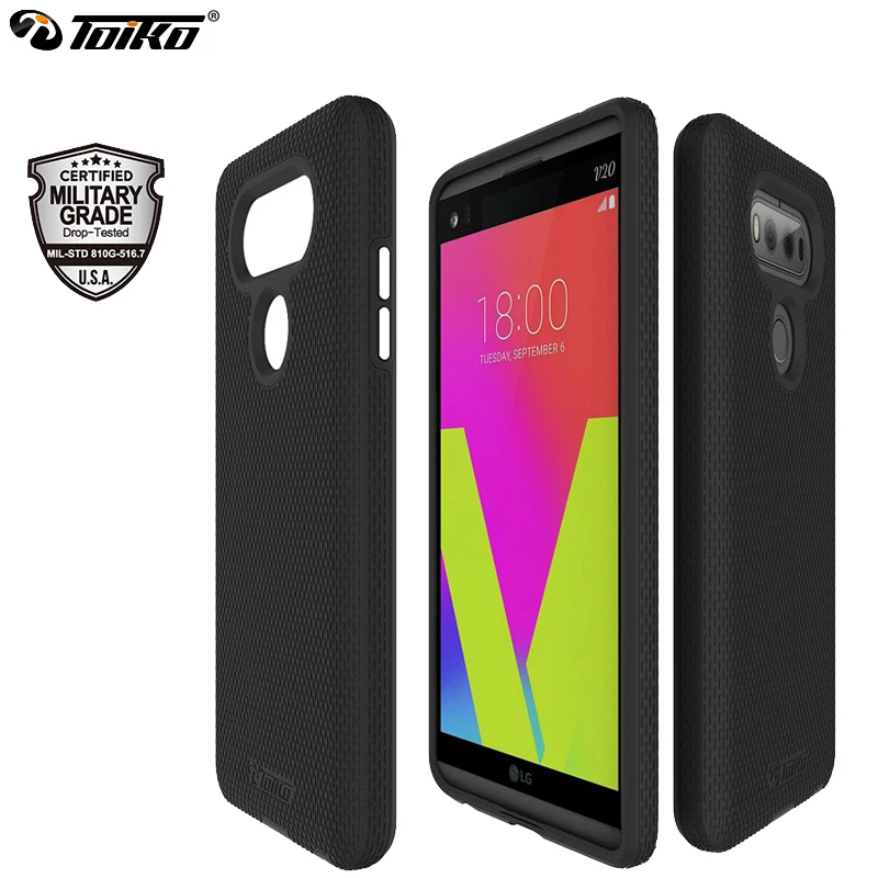 melhor TOIKO X Guard Case Capa para LG V20 Flexível Carros TPU Escudo Protetor À Prova de Choque Dual Layer PC Duro Híbrido Robusto armadura Negra