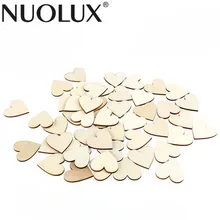 50 шт. пустое Дерево Сердце древесные срезы для свадьбы поделки своими руками неокрашенные украшения Рождественские украшения(дерево цвет