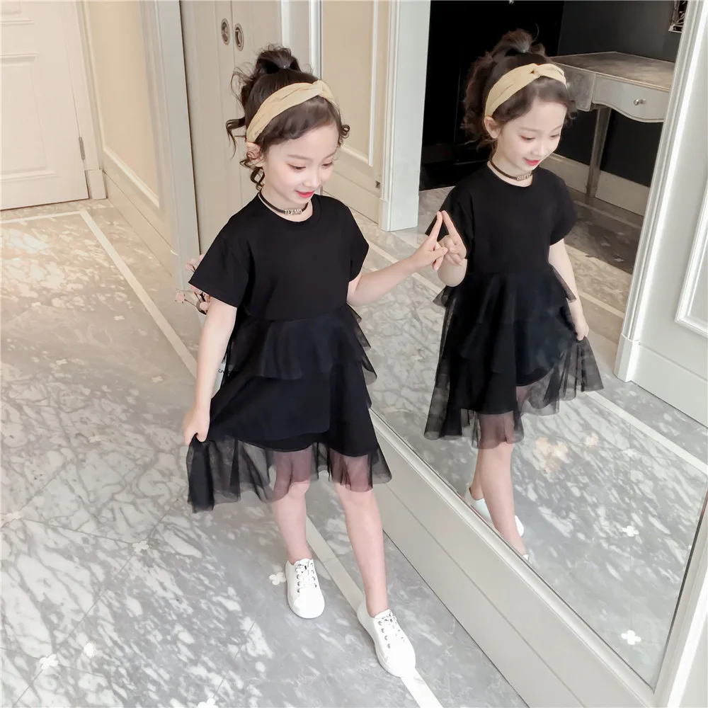 

Summer Girls Princess Dresses For Kids Clothes Baby Girl Casual Birthday Party Cake Dress Children's Elegant Layered Mesh Dress
