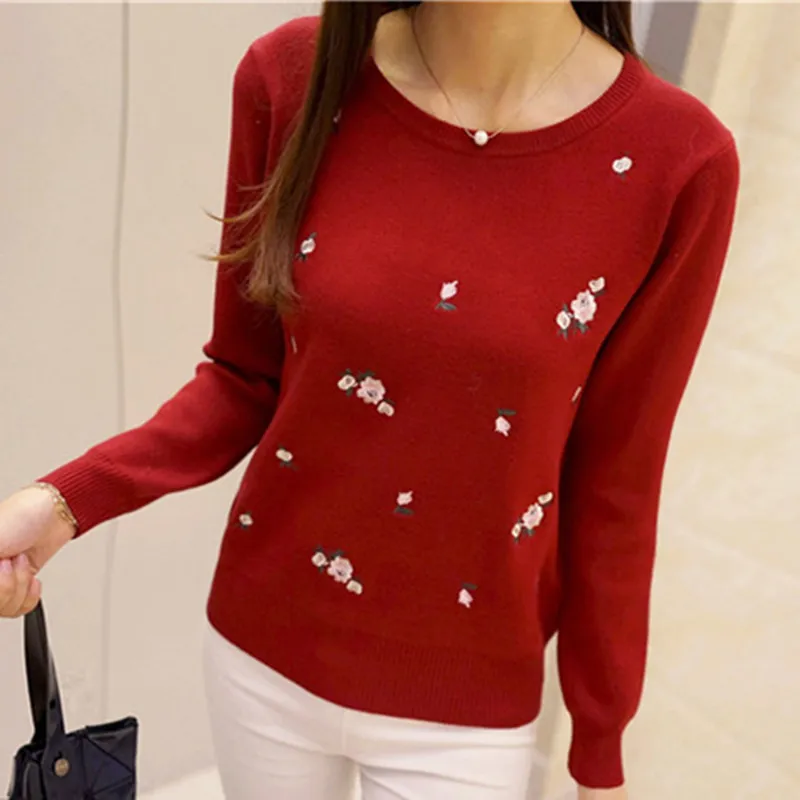 OHCLOTHING 2019 الخريف سترة المرأة التطريز محبوك الشتاء النساء سترة و البلوز الإناث التريكو جيرسي البلوز سحب فام OHCLOTHING 2019 الخريف سترة المرأة التطريز محبوك الشتاء النساء سترة و البلوز الإناث التريكو جيرسي البلوز سحب فام