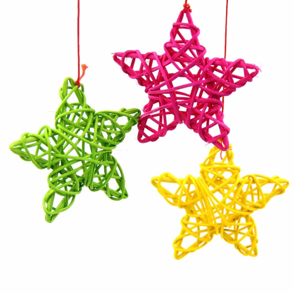 

Lovely New 10Pcs 6cm Rattan Star Sepak Takraw For Christmas Birthday Wedding Party Home Decor DIY Ornaments #251215