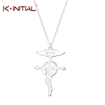 1Pcs Silver Animal Snake Necklace Fullmetal Alchemist FLAMEL Necklace Choker Necklace Women Cross Pendant Collar Jewelry