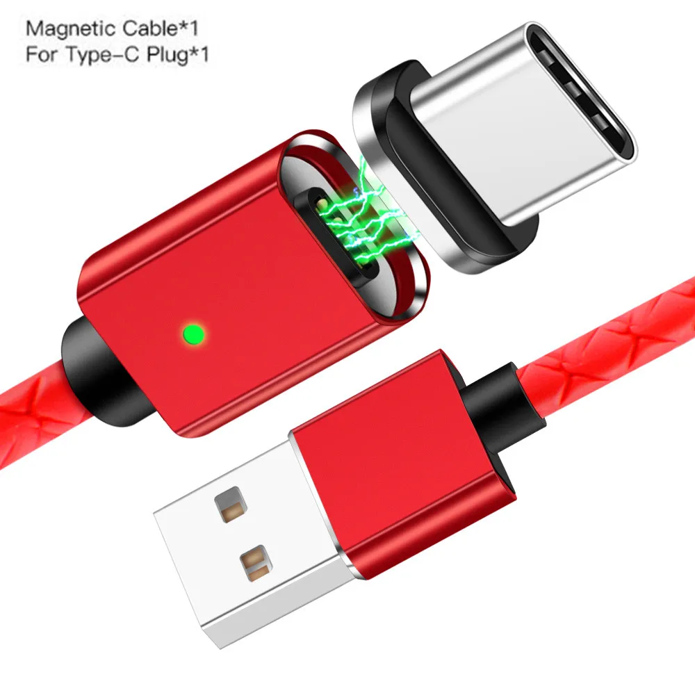 Магнитный кабель Олаф Micro usb type C для быстрой зарядки телефона Microusb type-C магнитное зарядное устройство usb c для iphone samsung huawei xiaomi - Цвет: Red 1m For Type C