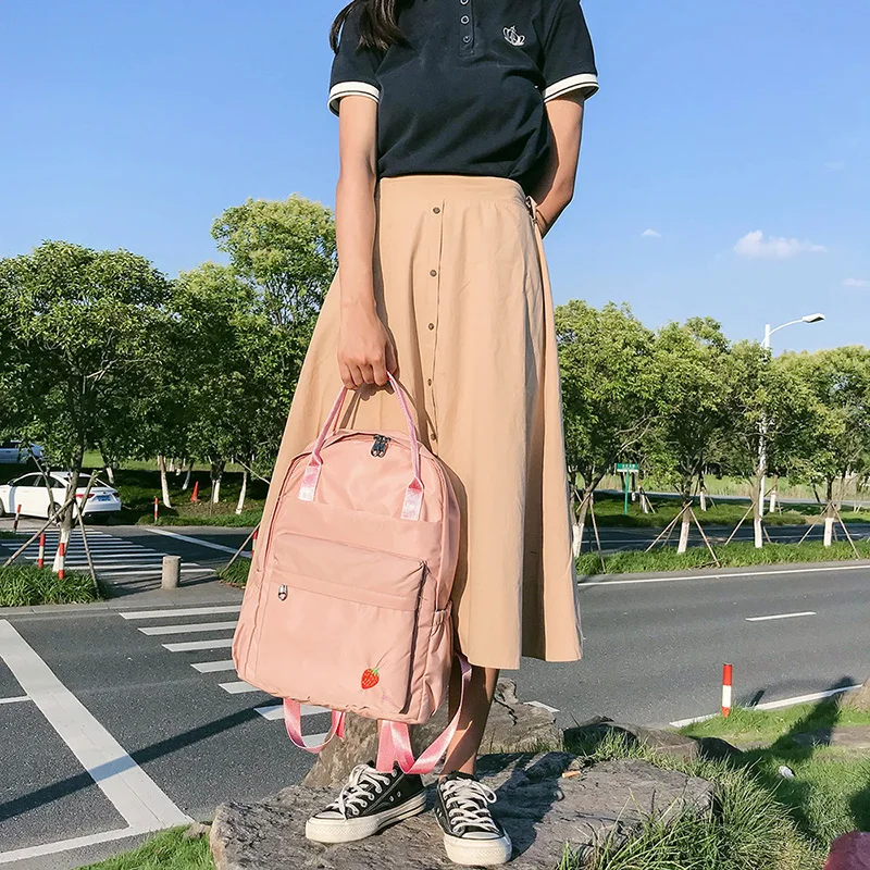 Menghuo 2018 New Preppy Style Fashion Embroidery Ladies Backpack Nylon High Quality Women School Shoulder Bag for Girls YouthIMG_0718