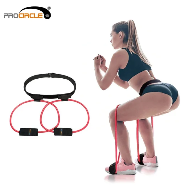 Fitness Women Booty Butt Band Resistance Bands Adjustable Waist Belt Pedal Exerciser for Glutes Muscle Workout Free Bag
