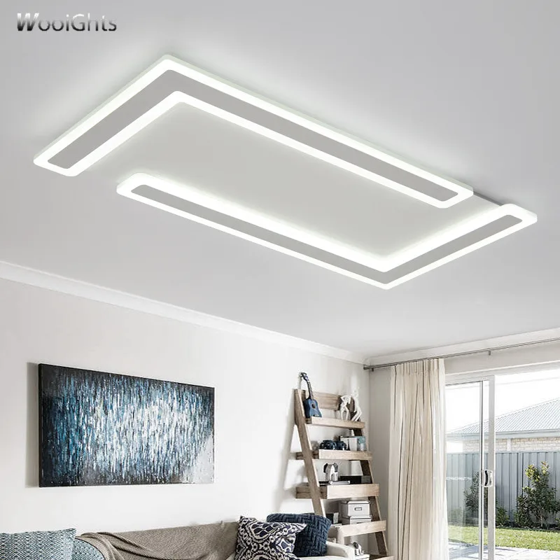 Wooights современные светодиодные потолочные лампы для гостиной спальни Abajur Luminarias lustre de plafond 110V 220V прямоугольная потолочная лампа