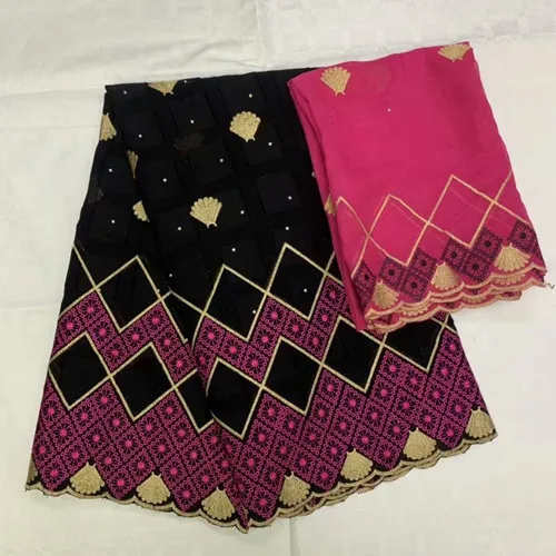 

5+2 yards/lot 2019 bazin riche black embroidery beading with tulle lace high quality getzner african lace fabric A14-21