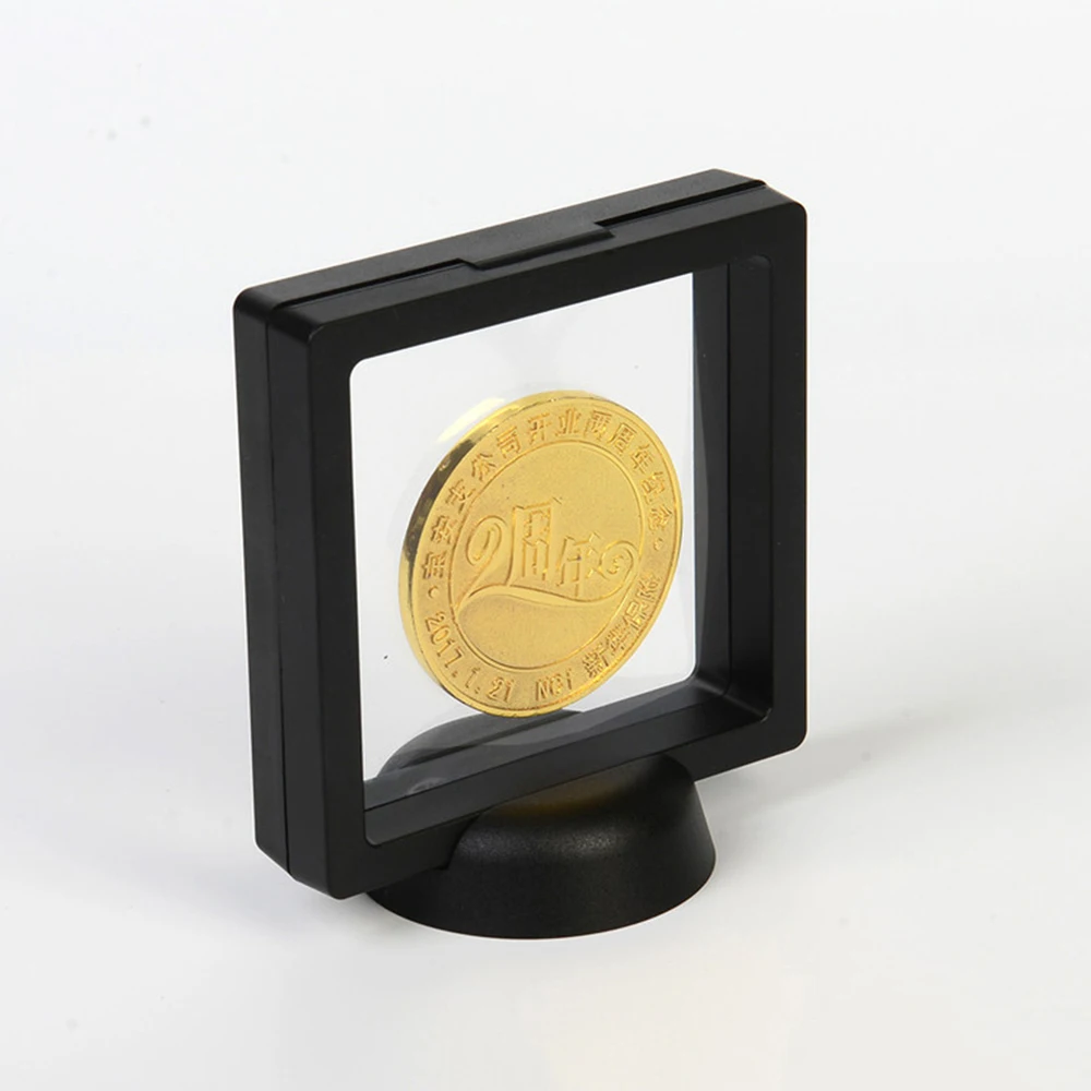 

New 3D Commemorative Coin Badge Storage Boxs Frame Shadow Brooch Suspension Box Jewellery Display Empty Coin Frame Watch Box
