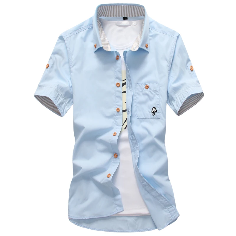 

2019 Summer Men's Essential Trend Shirt, Fashion Embroidered Large Size Men's Shirt Short Sleeve, Premium Quality Men's Clothing
