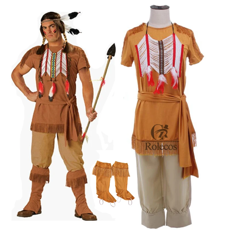 ROLECOS брендовый индийский женский костюм Pocahontas Aboriginals маскарадный унисекс на