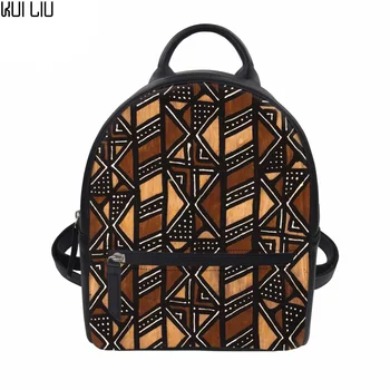 

Customized African Tribal Ethnic Print Mochila Backpack Women Leather Rucksack Teenager Girls Fashion Mini Bagpack Lady Daypack