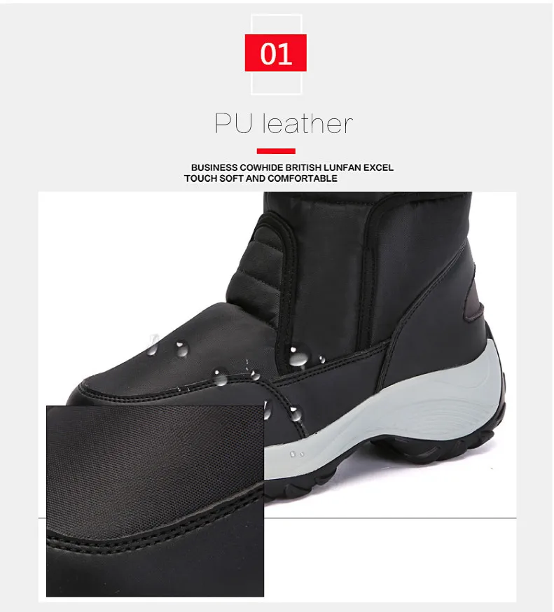 2019 Winter women snow boots women warm push ankle boots female high wedge waterproof Boots rubber hiking boots shoes (3)