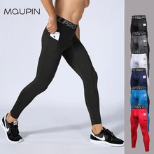 Мужские брюки MQUPIN для фитнеса с карманами для бега, спортивные эластичные влагоотводящие и быстросохнущие обтягивающие штаны, спортивные штаны