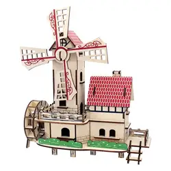 Замок Модель 3D DIY Головоломка Детские игрушки Раннее Обучение строительство подарки для детей Мультяшные домики сборка деревянный пазл