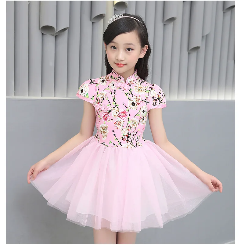 Girls Cheongsam Dresses for Girls Babby Summer Chinese Floral Dresses ...