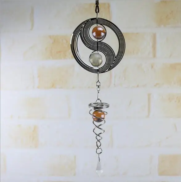 Wind Chimes Spinner Spiral Rotating Crystal Ball Windchime Church Yard