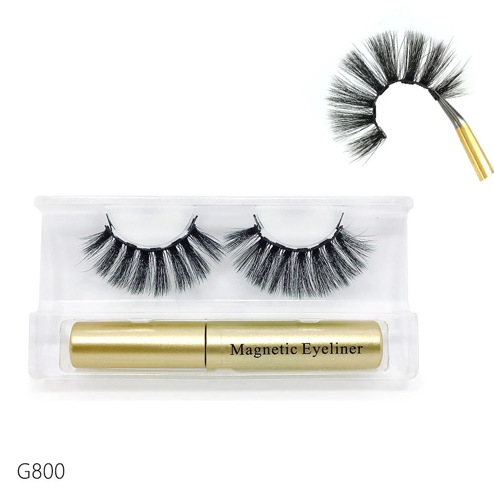 1 Набор 3D Магнитный Комплект ресниц ручной работы натуральный накладной магнит для ресниц Магнитный карандаш для глаз макияж Пинцет TSLM1 - Color: G800