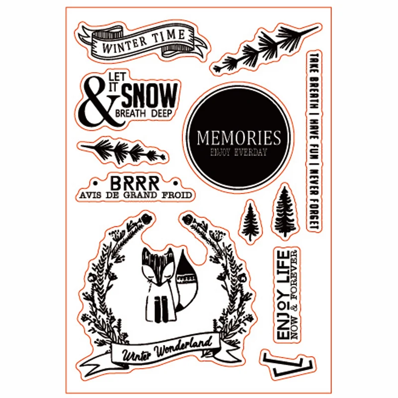 

KLJUYP Winter Time Clear Stamps Scrapbook Paper Craft Clear stamp scrapbooking 05102