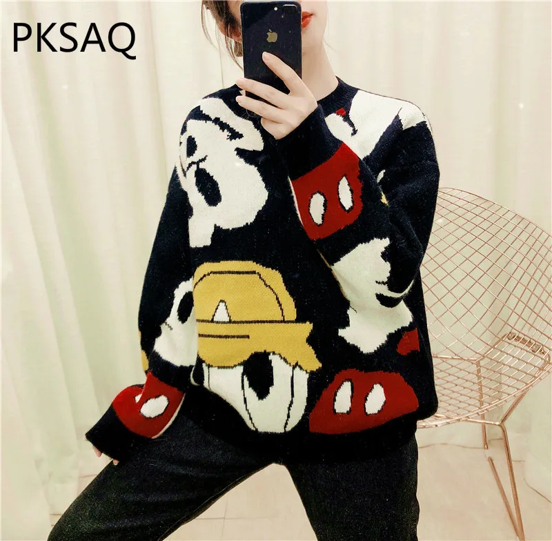 Otoño nueva moda coreana Sweater Cute Pullovers o cuello Casual Cardigans invierno ropa mujeres AliExpress