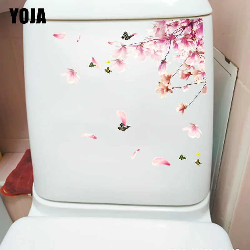 YOJA 22.5X22CM плавающие персиковые лепестки современного искусства настенные стикеры