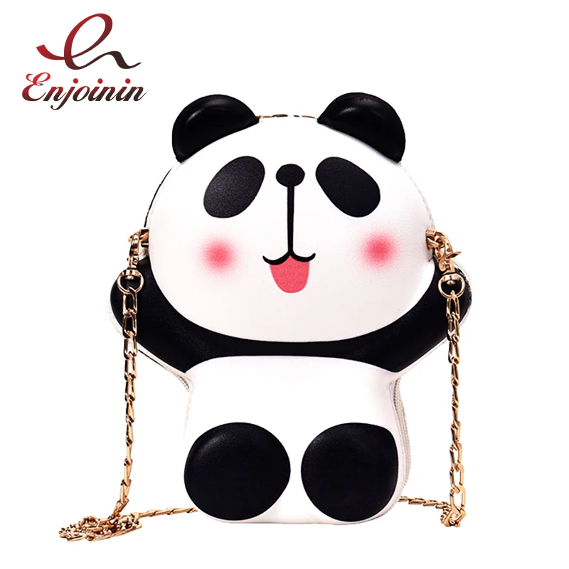 

Fashion Casual Panda Design Pu Young Girl's Chain Purse Shoulder Bag Tote Crossbody Mini Bag Clutch Bag Female Pouch Handbag