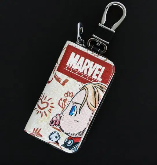 New Car Key Bag Special offer Cartoon Marvel Car Key Case Cover Multi Function Key Case For Most Car - Color Name: as photo