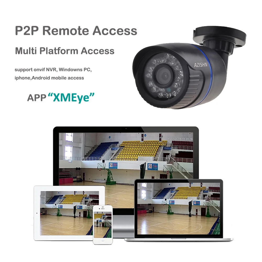 IP камера AZISHN 2 8 мм 1080P 960P 720P ONVIF P2P датчик движения RTSP оповещения по электронной