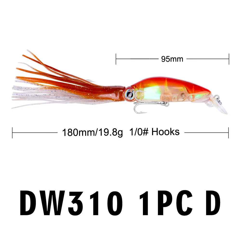 1 шт. 9,5 см/22 г рыболовная прикормка искусственные приманки жесткие кальмары юбки для женщин осьминог троллинг приманки с крючком наряд рыболовные снасти
